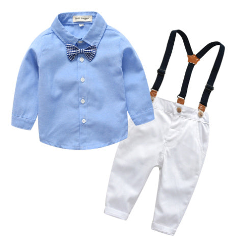 Jungen Gentleman Lätzchen Hose Anzug Langarm Fliege