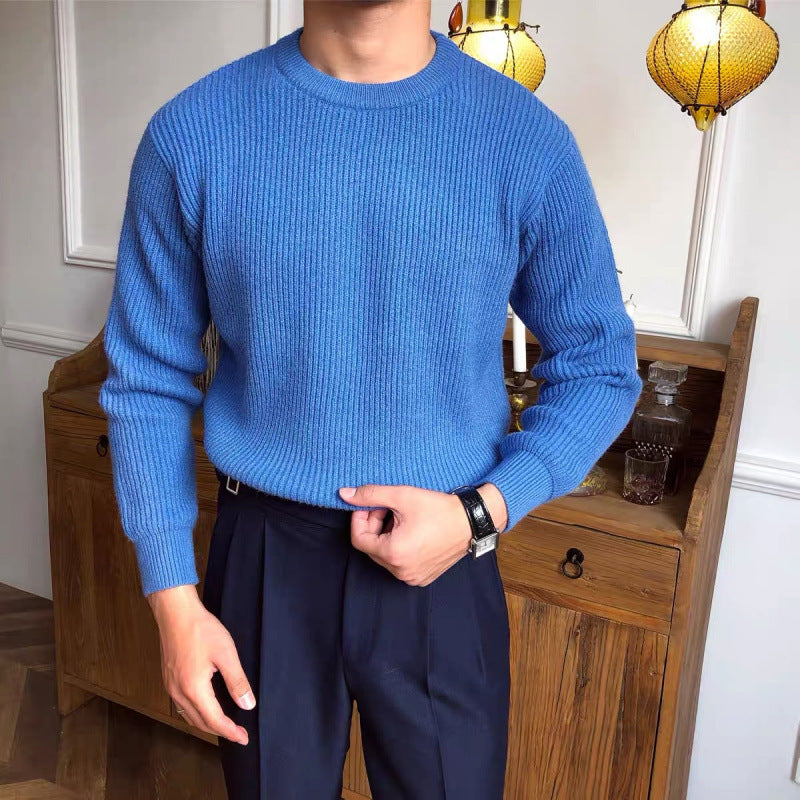 Verdickter Pullover für Herren im koreanischen Stil, modisch und locker geschnitten.