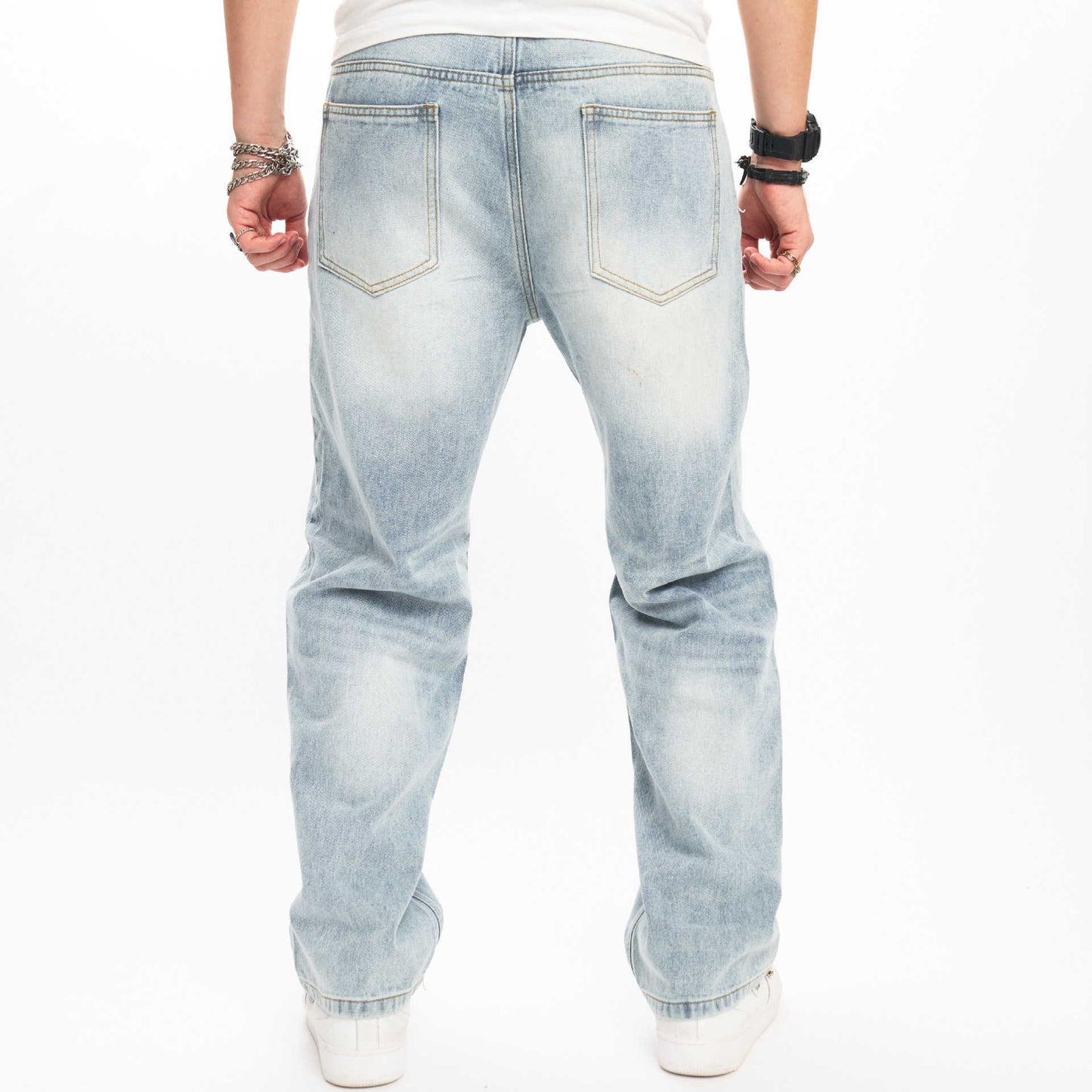 Herren Jeans locker weite Beine Freizeit Hip Hop Punk
