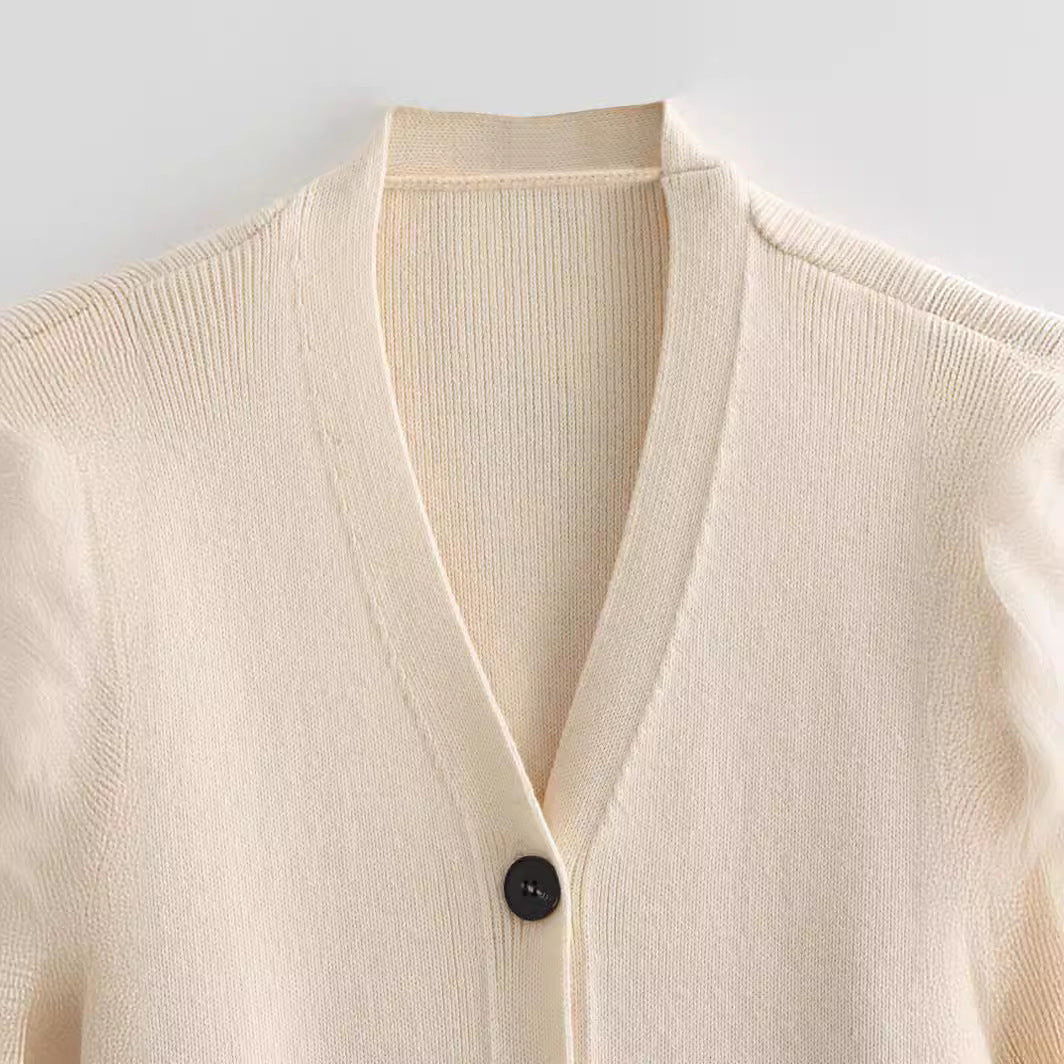 Modische Komfortable und Lässige Kontrastfarbige Fadenverzierung Strickjacke Pullover