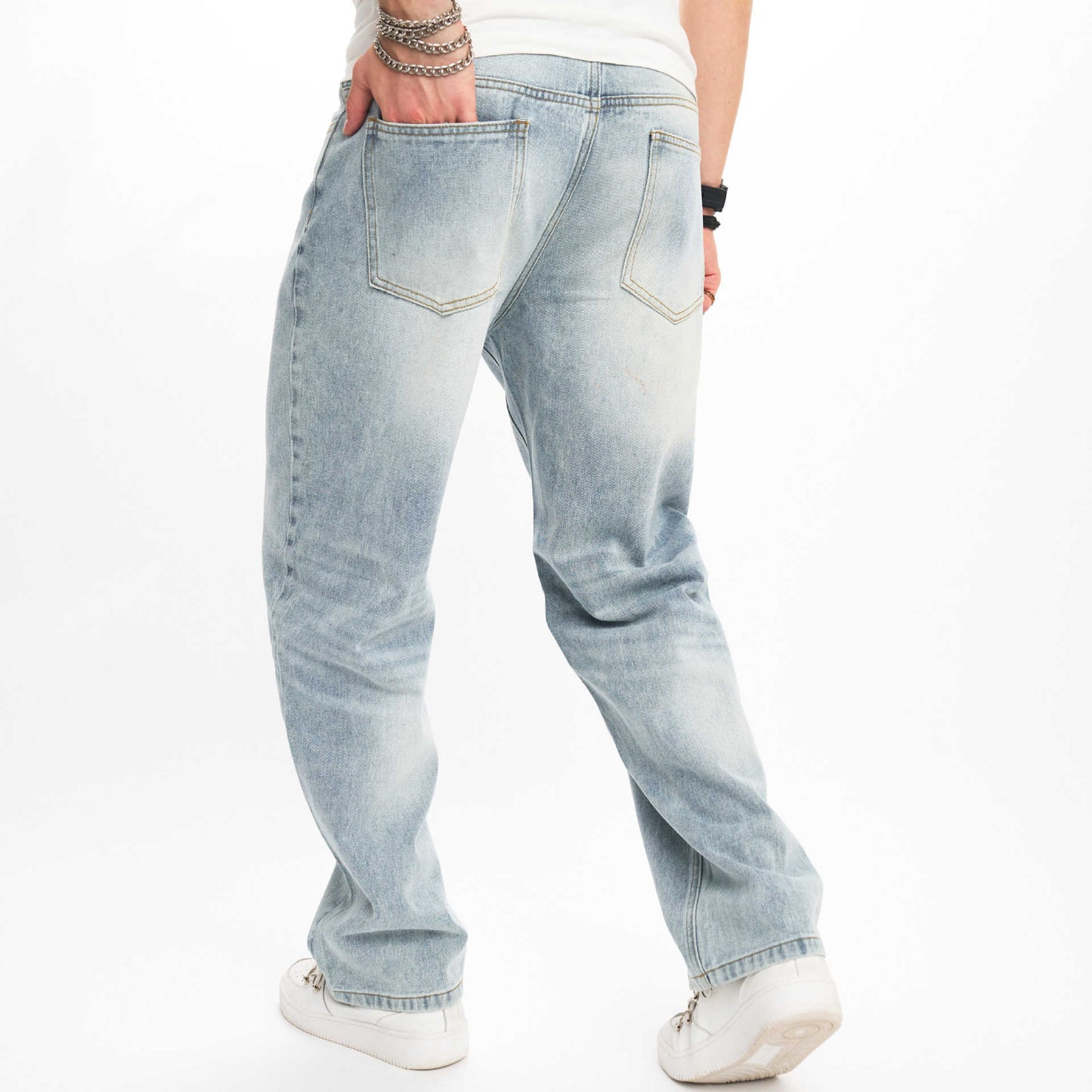 Herren Jeans locker weite Beine Freizeit Hip Hop Punk