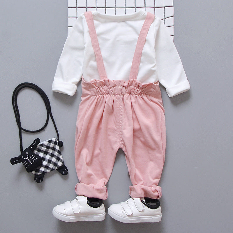 Zweiteiliges Cartoon-Trägeroutfit für Babys und Kleinkinder