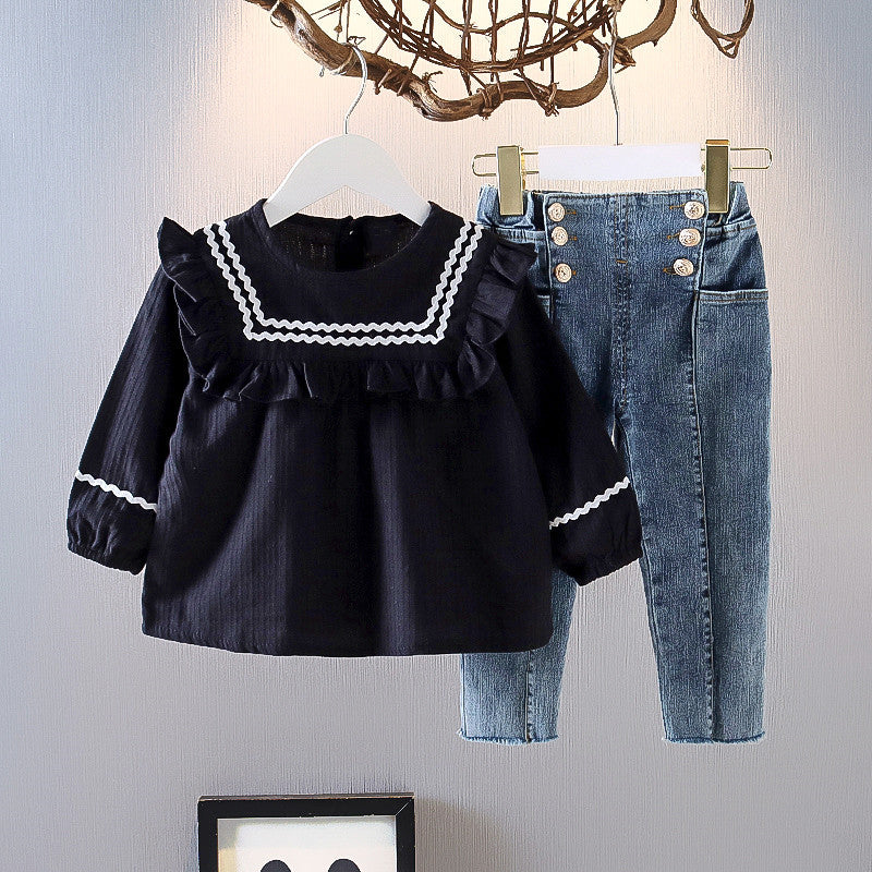 Mädchen Frühling und Herbst Kleidung Jeans Mädchen Neuer Stil