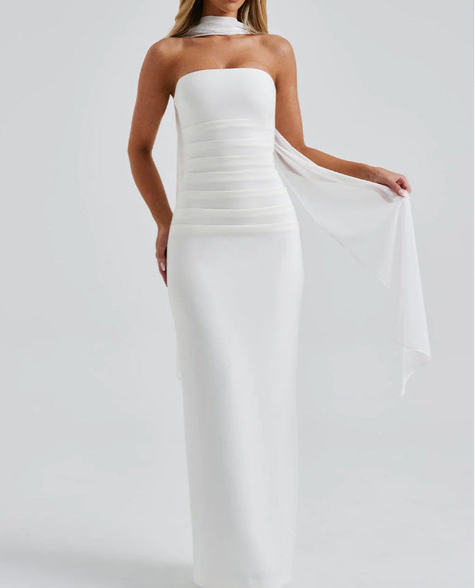 Kleid mit Schal-Bandeau