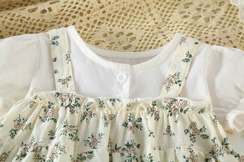 Summer Clothes for Baby Girls Princess Super Cute Thin Bodysuit Printed Short Sleeve Internet Celebrity Romper