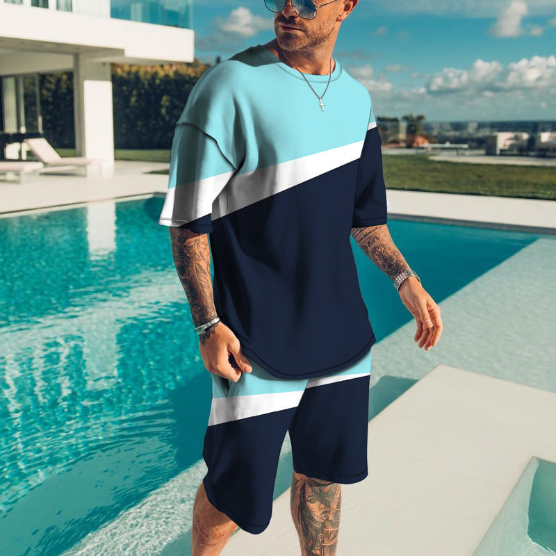 Men Trendy Casual Beach Style Texture 3D Digital Suit