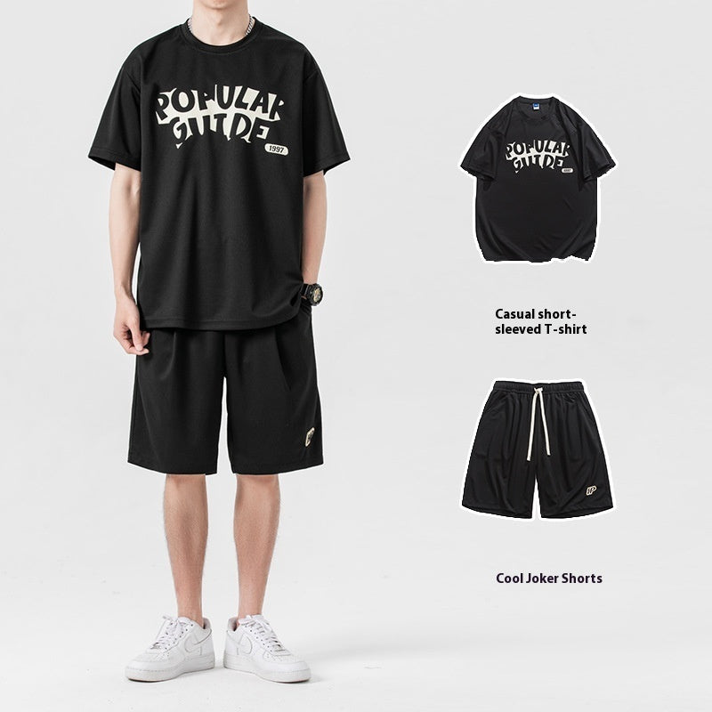 Sports suit summer two-piece with short sleeve and shorts in casual style
