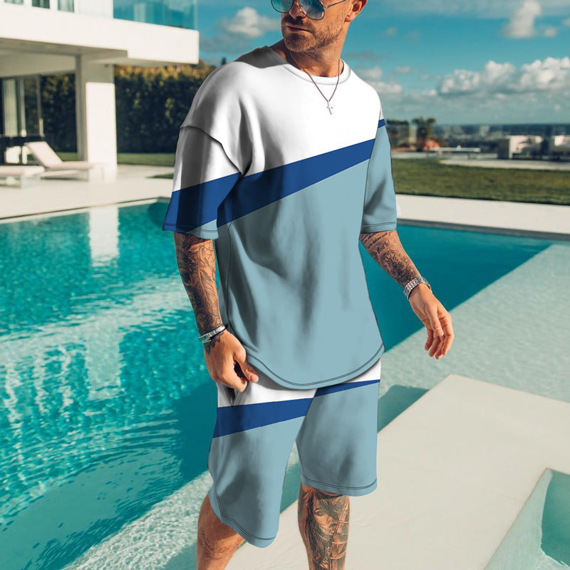 Men Trendy Casual Beach Style Texture 3D Digital Suit