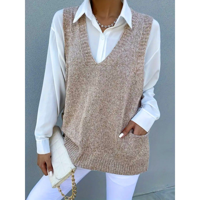 Damen Allround Einfache Pullover Einfarbiger Pullover