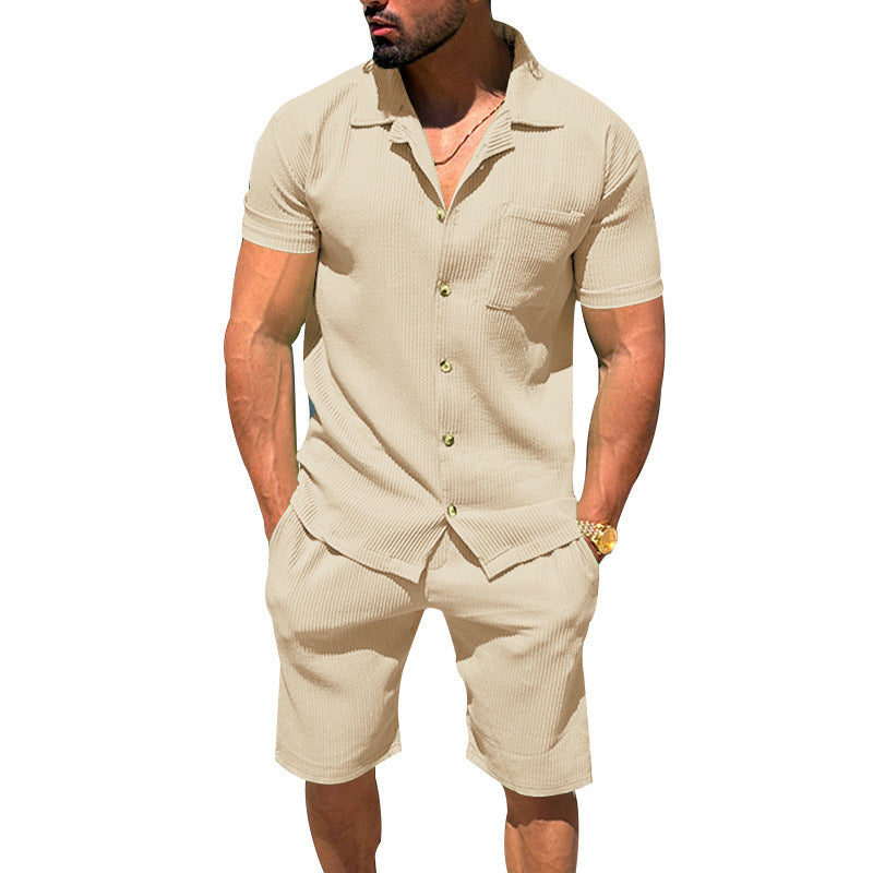 Summer set: short-sleeved shirt & shorts