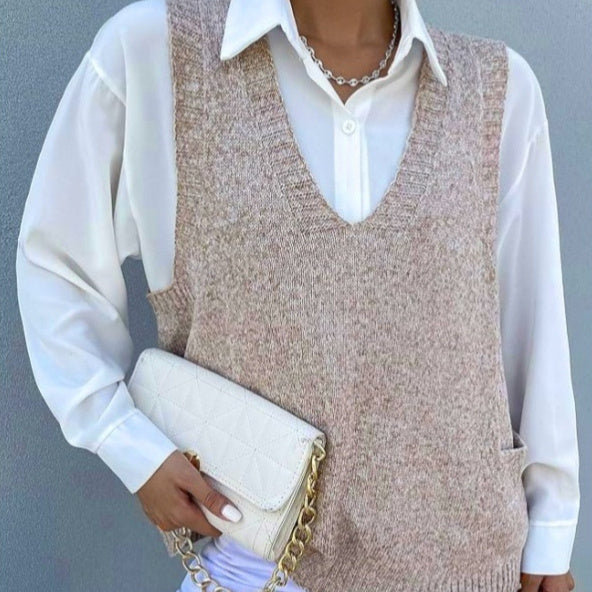 Damen Allround Einfache Pullover Einfarbiger Pullover