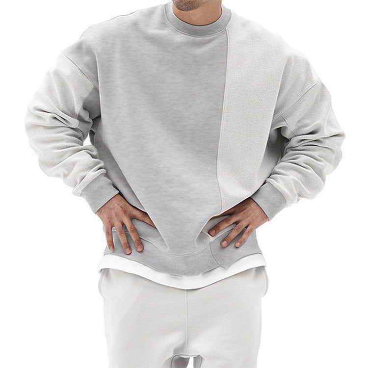 Einfarbiger Rundhals-Pullover im koreanischen Stil, Modemarke, locker geschnitten