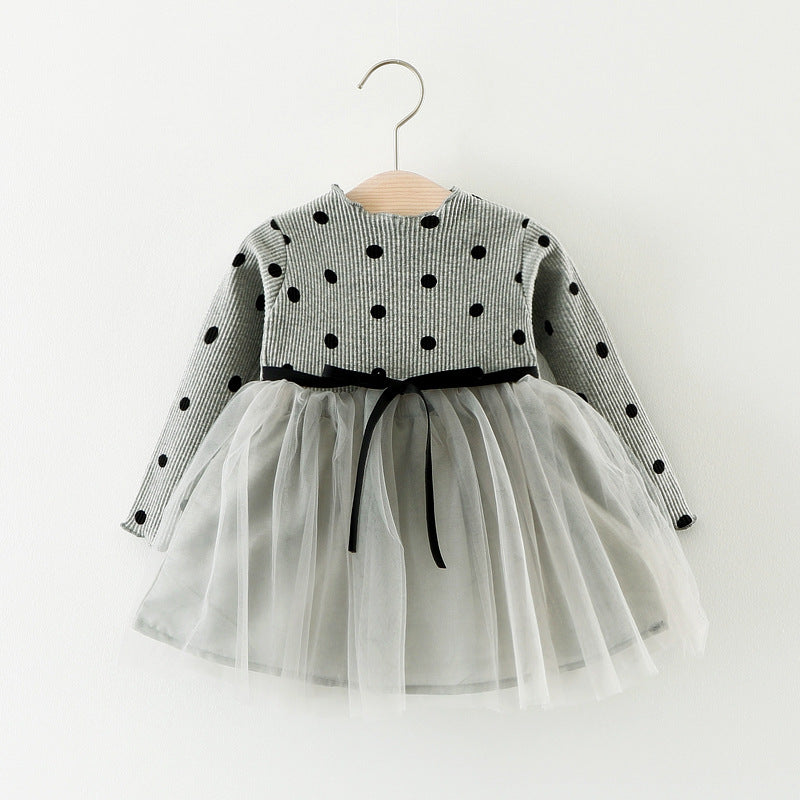 Ausländisches Kinderkleid: Langärmliges Baumwollkleid für Babys, Bestseller im Exporthandel, koreanisches Prinzessinnenkleid für Mädchen