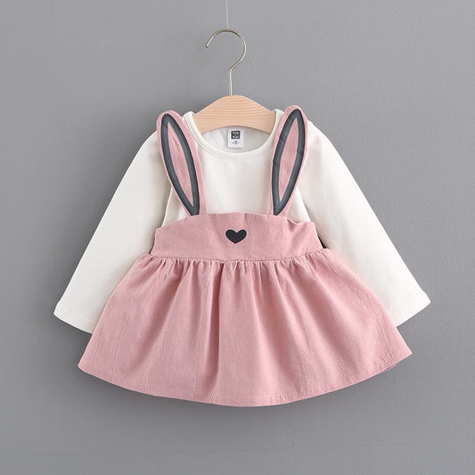 Koreanische Kinderbekleidung, niedliches Hasenkleid für Mädchen, Baby-Prinzessinnenkleid