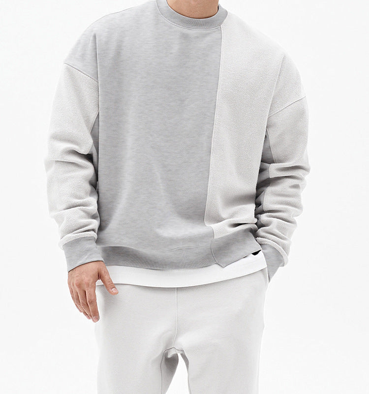 Einfarbiger Rundhals-Pullover im koreanischen Stil, Modemarke, locker geschnitten