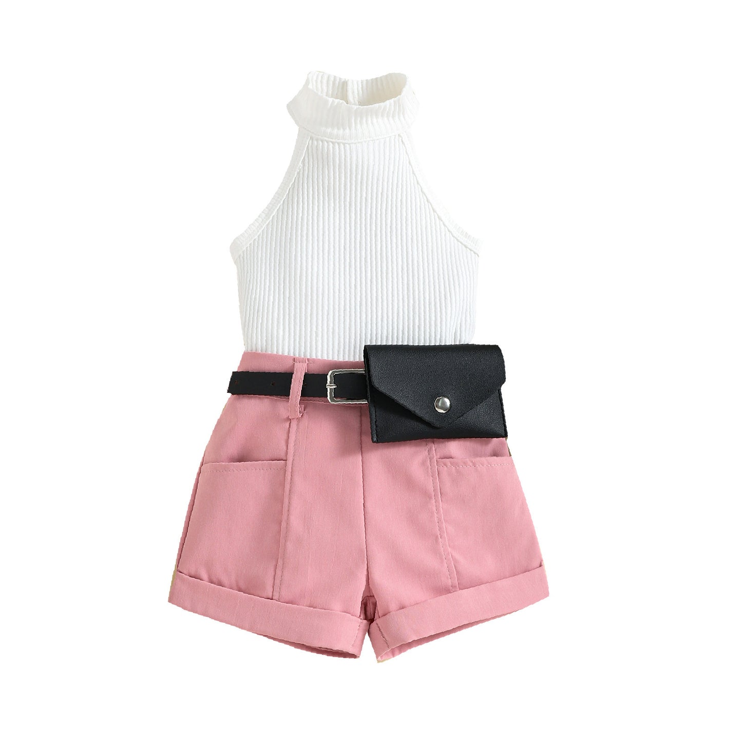 Fashionable Girls Strap Dress Set