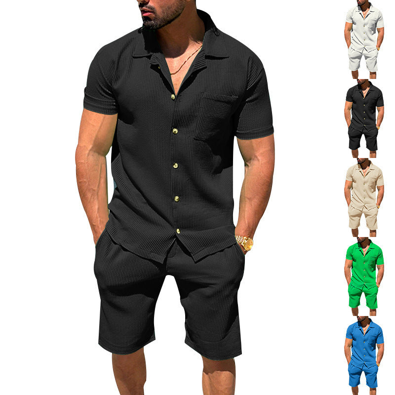 Summer set: short-sleeved shirt & shorts