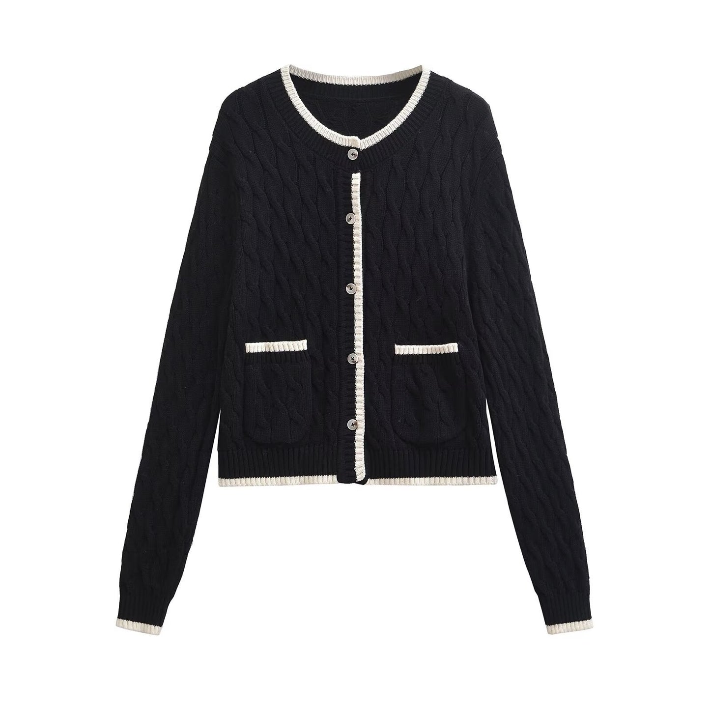 Women's Long Sleeve Button Twist Cardigan