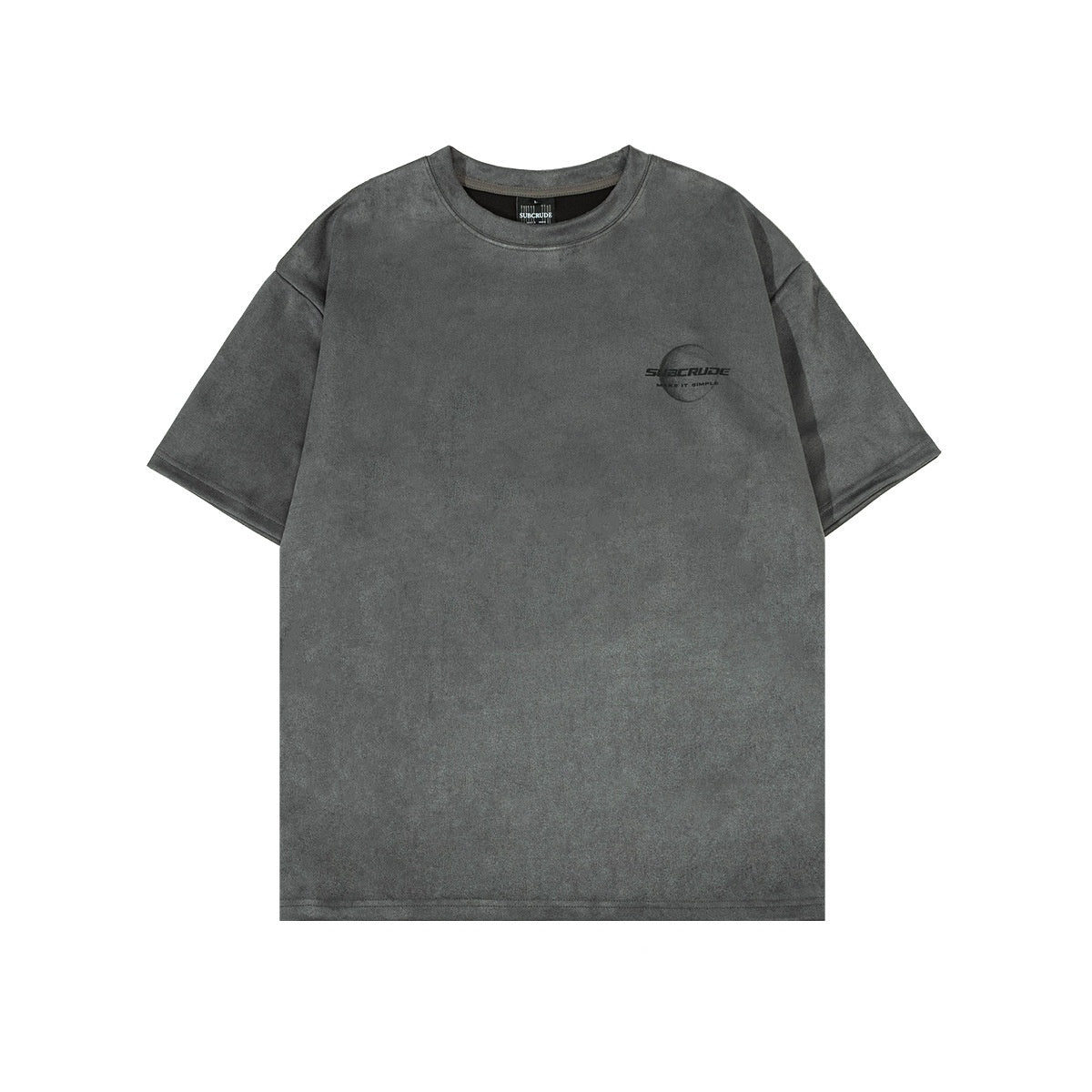 Amerikanisches Mode Suede Kurzarmshirt mit Print