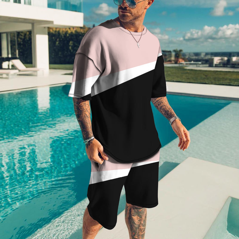 Men Trendy Casual Beach Style Texture 3D Digital Suit