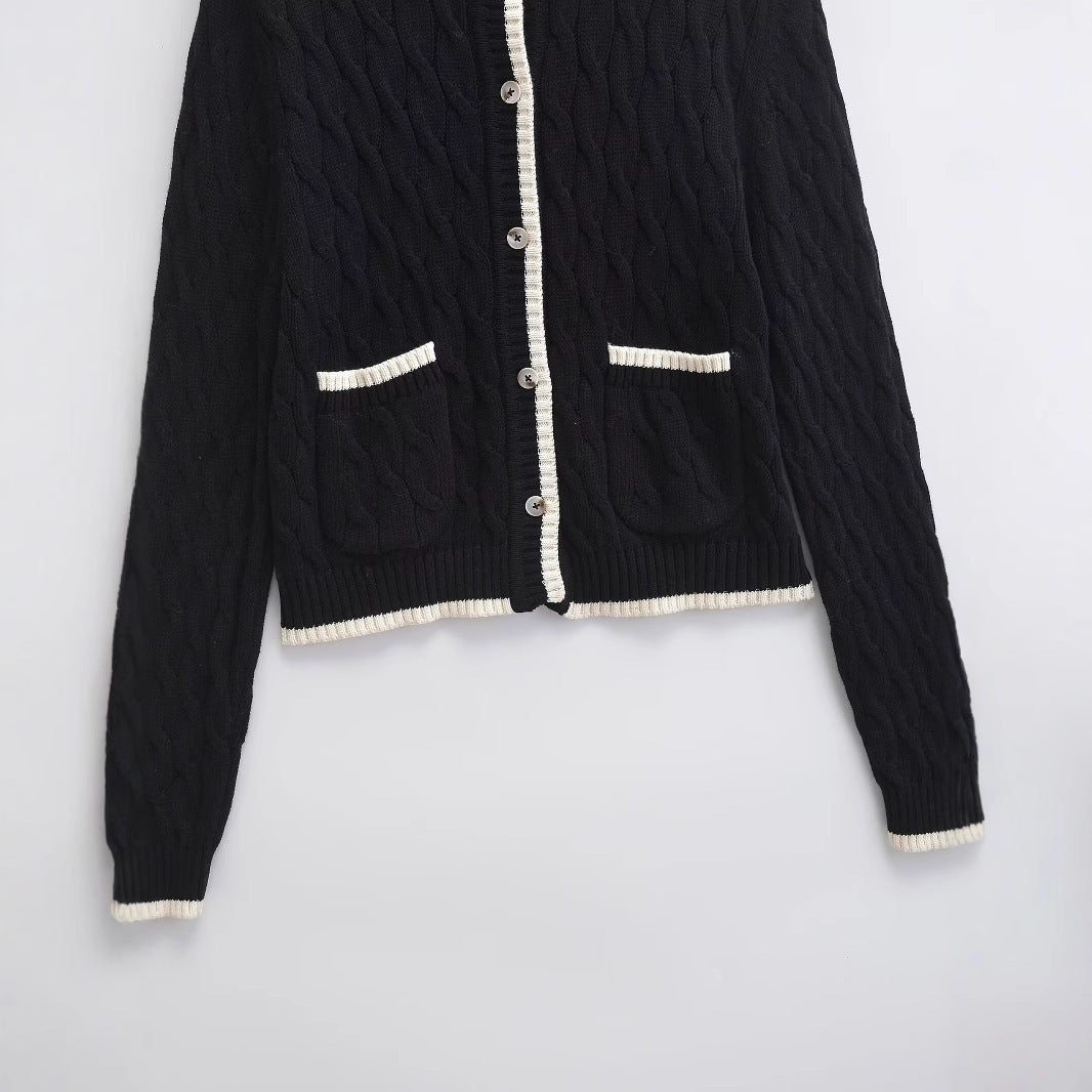 Women's Long Sleeve Button Twist Cardigan