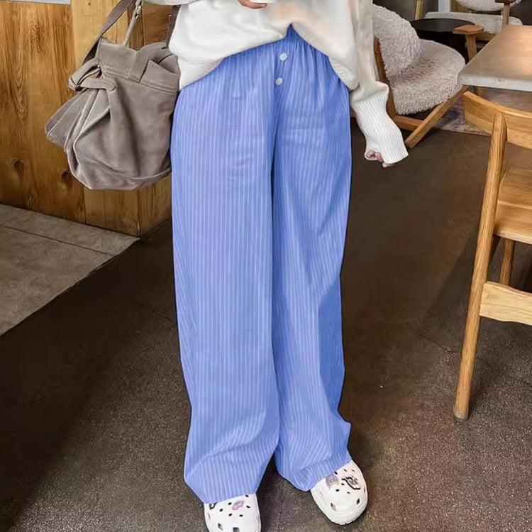 Lazy Design Loose Hose mit weitem Bein Damen, Blau