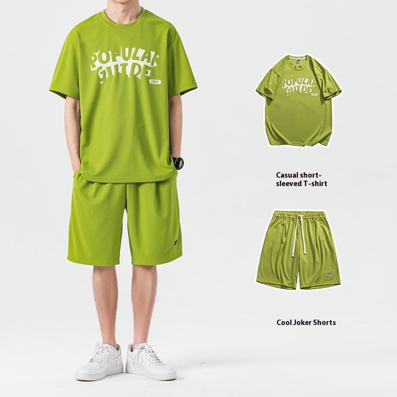 Sports suit summer two-piece with short sleeve and shorts in casual style