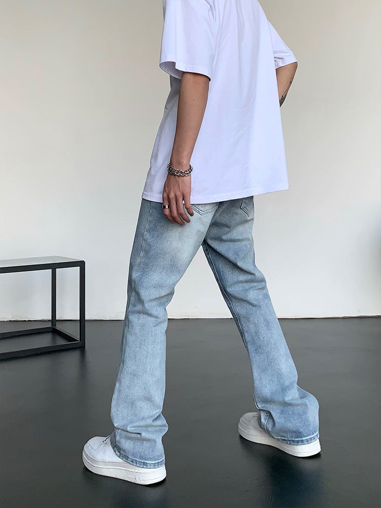 High Street Retro Freizeit leicht ausgestellte Jeans