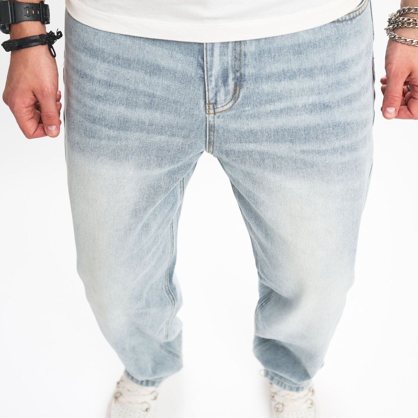 Herren Jeans locker weite Beine Freizeit Hip Hop Punk