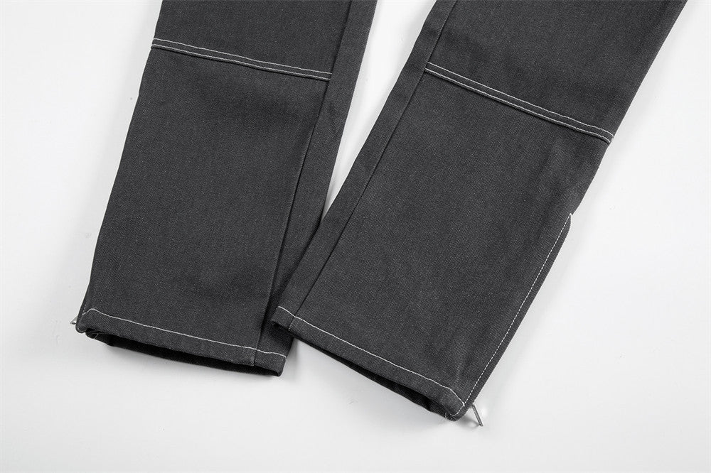 Drucklinien Denim gerade Jeans Herren Slim Fit Beine