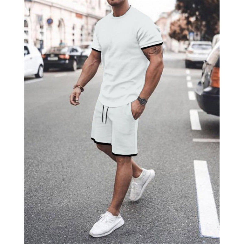 Short Sleeve Men's Leisure Set Suit in Export Style