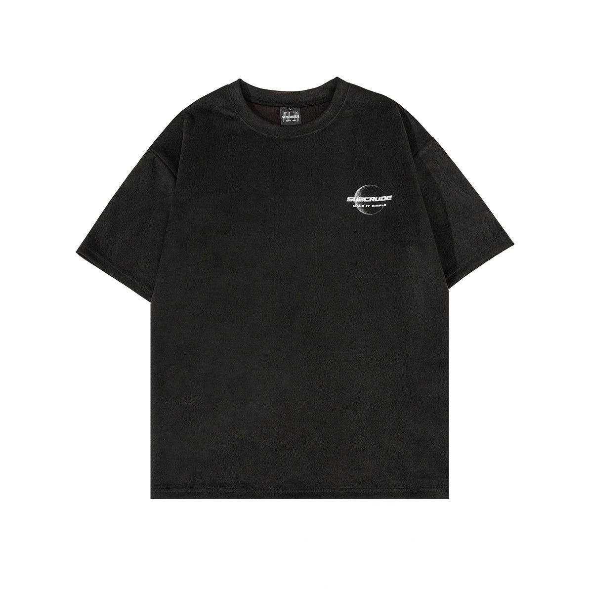 Amerikanisches Mode Suede Kurzarmshirt mit Print