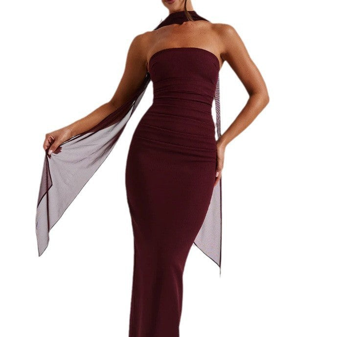 Kleid mit Schal-Bandeau