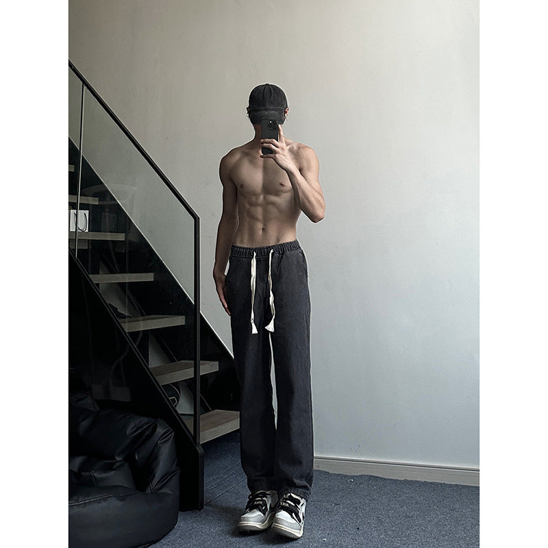 Elastischer Bund Jeans Amerikanisch All-Matching