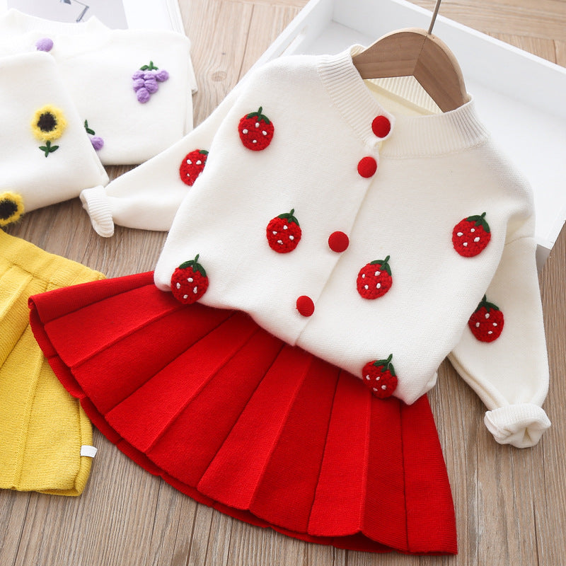 Zweiteiliges Baby Mädchen Minkwolle Pulloverkleid