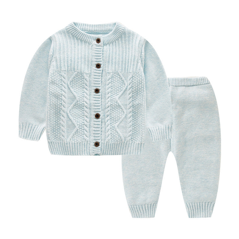Baby Pullover aus Baumwolle, gestrickter Kinderanzug für 0-2 Jahre, für Jungen und Mädchen
