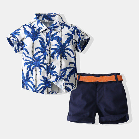 Jungen Strandstyle Kurzarm-Shirt Outfit