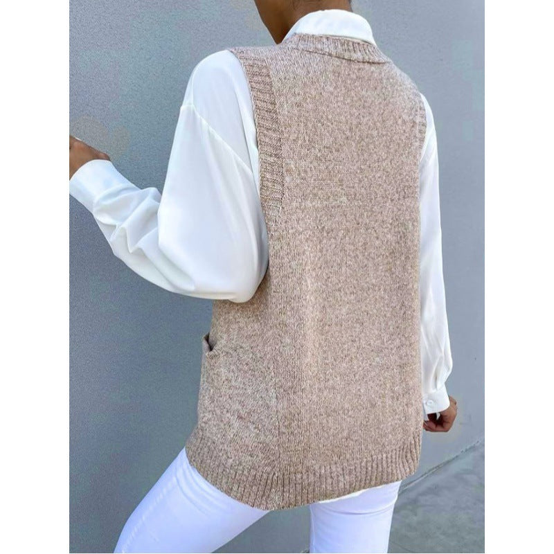Damen Allround Einfache Pullover Einfarbiger Pullover