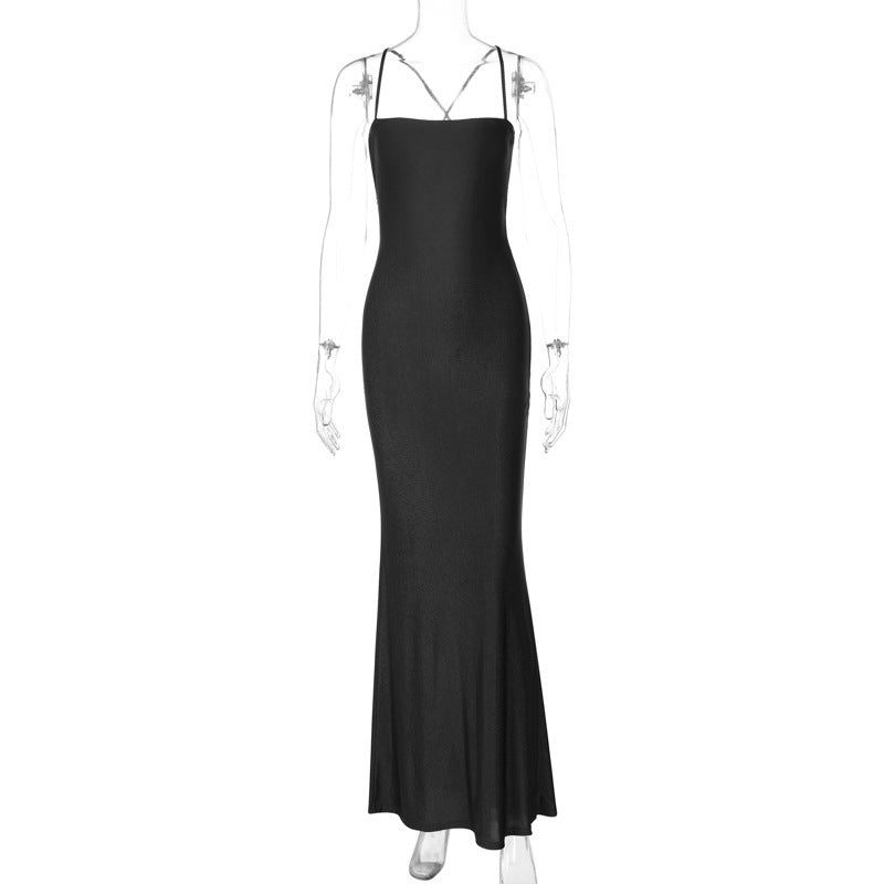 Einfarbiges Röhrenoberteil Kleid mit Rückenfrei