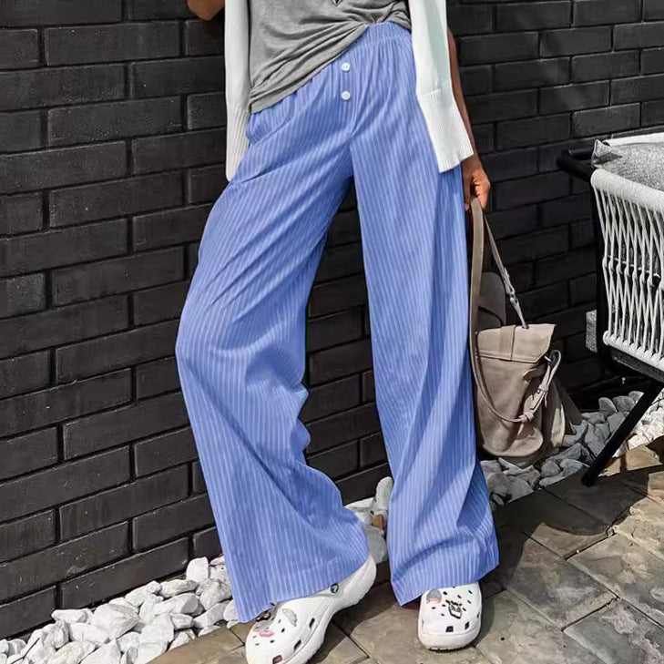 Lazy Design Loose Hose mit weitem Bein Damen, Blau