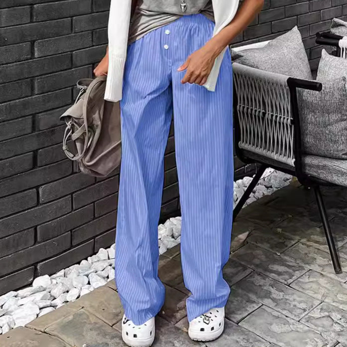 Lazy Design Loose Hose mit weitem Bein Damen, Blau