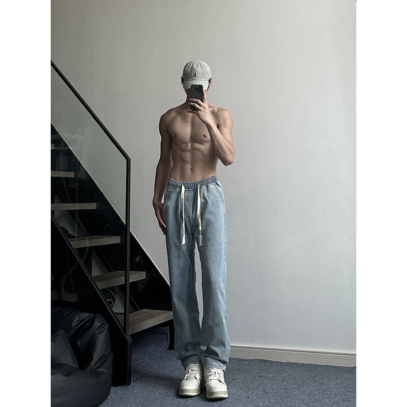 Elastischer Bund Jeans Amerikanisch All-Matching