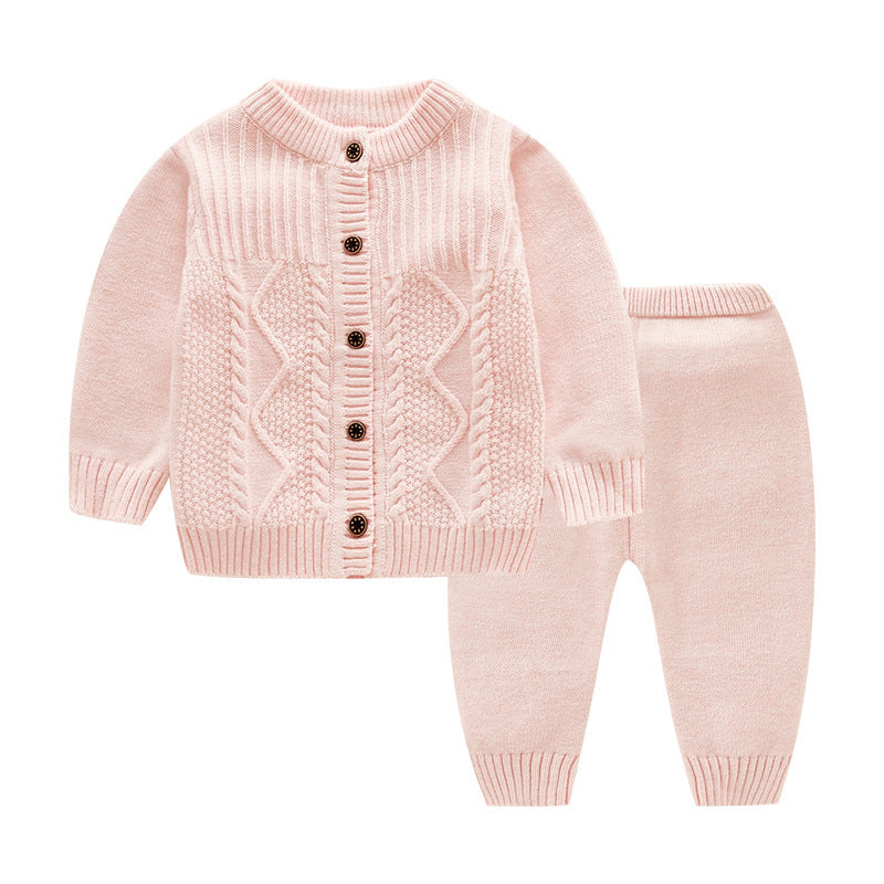 Baby Pullover aus Baumwolle, gestrickter Kinderanzug für 0-2 Jahre, für Jungen und Mädchen