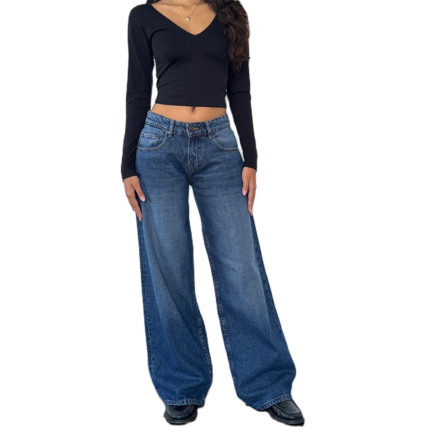 Jeans pants for women with wide legs