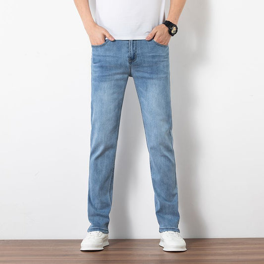 Locker geschnittene Herren-Jeans – Gerade, schlank, elastisch und trendig