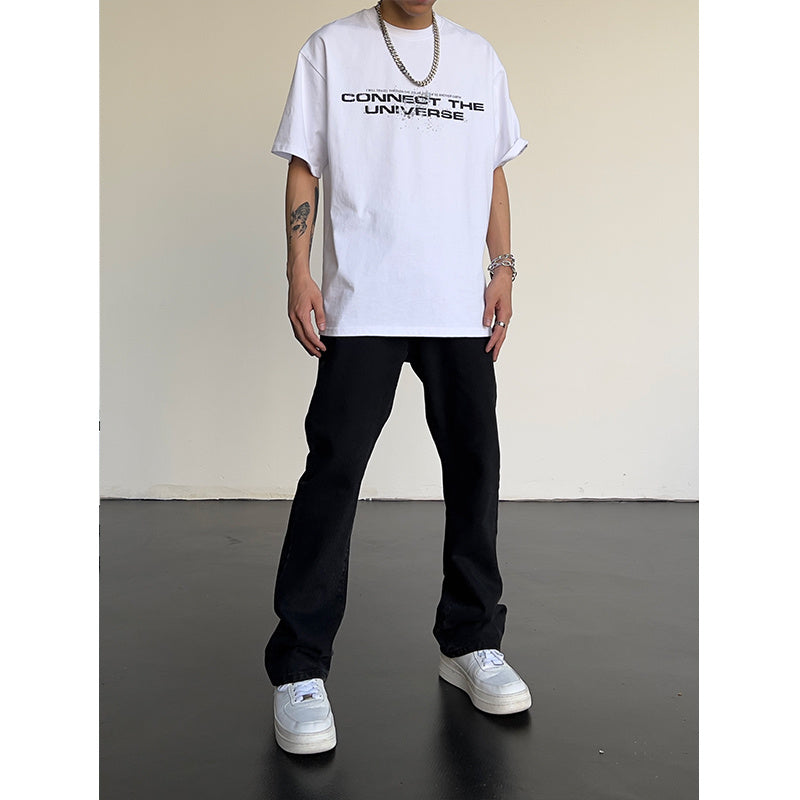 High Street Retro Freizeit leicht ausgestellte Jeans