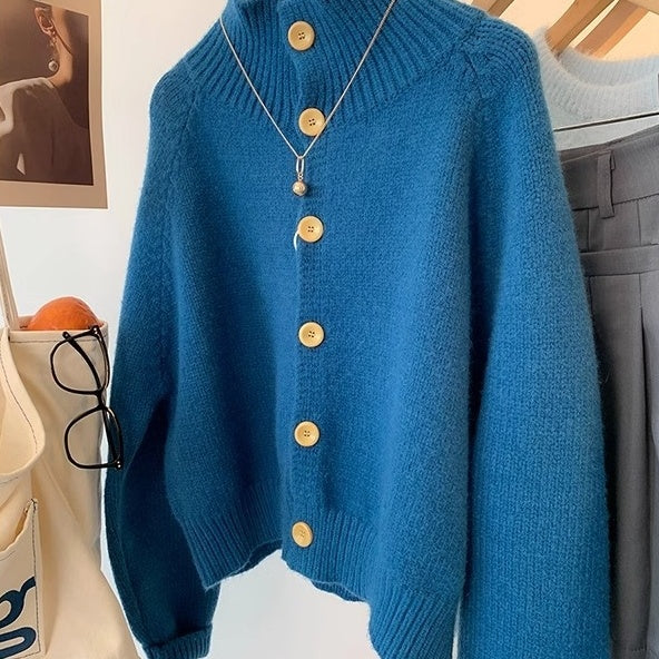 Hochkragen Weicher Klebriger Kurzpullover-Mantel