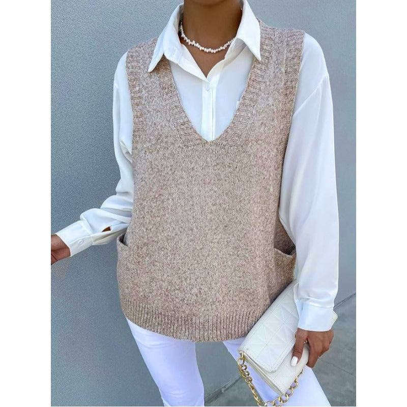 Damen Allround Einfache Pullover Einfarbiger Pullover