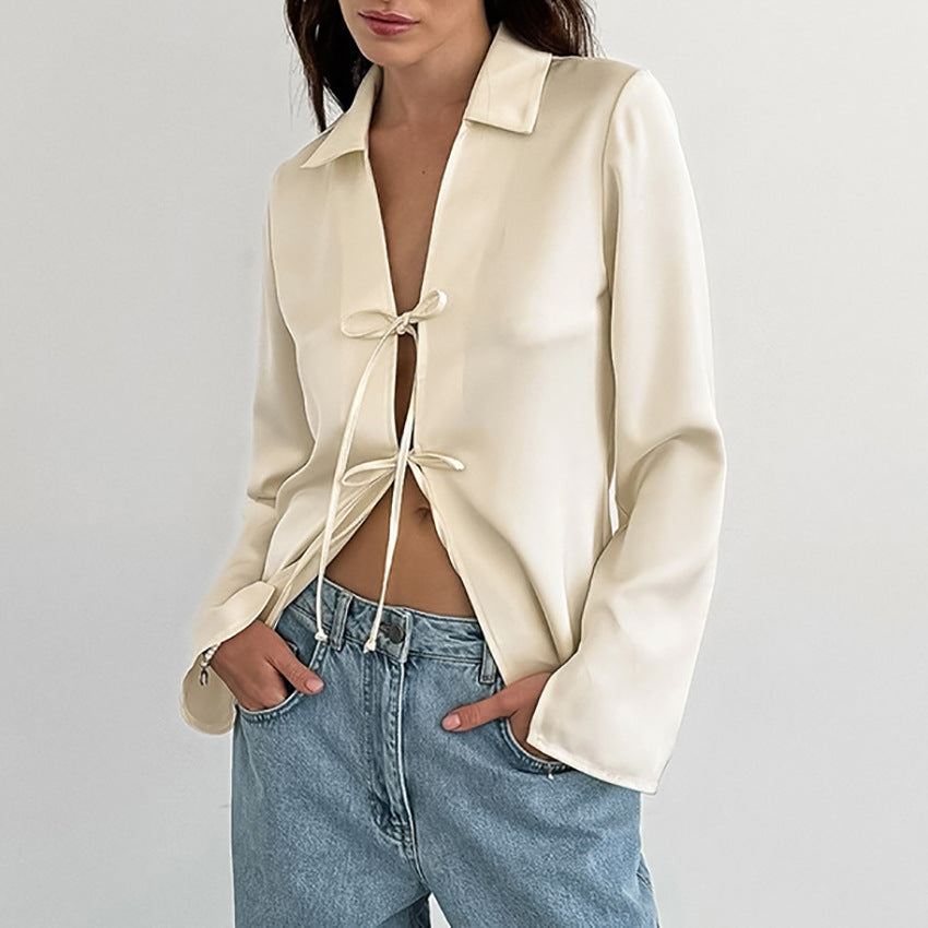 Herbst europäische und amerikanische Mode lose Aprikosen Cardigan Top Damen bekleidung