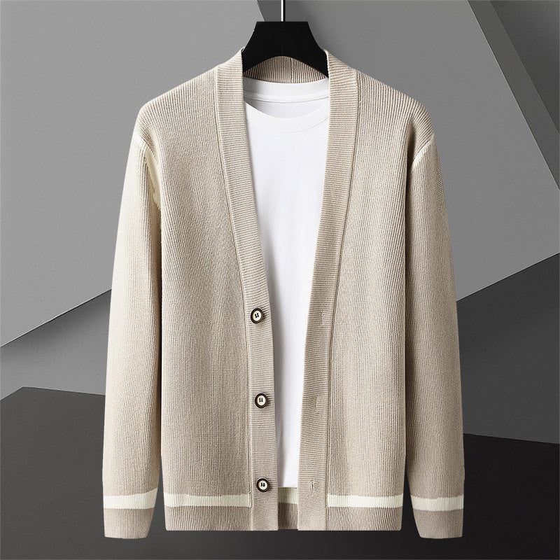 Herbst-Cardigan für Herren, langärmliger Pullovermantel.